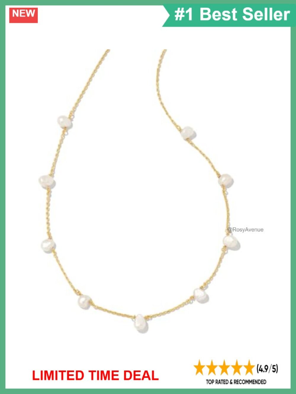 Pearl Strand Necklace with Gold Chain and Freshwater Pearls